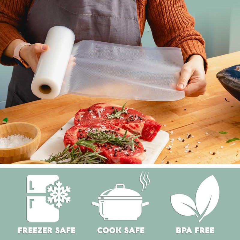 Avid Armor Vacuum Sealer Bags & Rolls – Heavy Duty, BPA-Free, Pre-Cut & Custom-Sized for Food Storage, Meal Prep & Sous Vide – 20 Pint, 30 Quart, 2 Rolls (11"x20ft), 1 Roll (8"x20ft) - Image 3